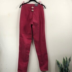 Vintage Rough Rider Red High-Waisted Straight Leg Jeans 26” Western Conchos